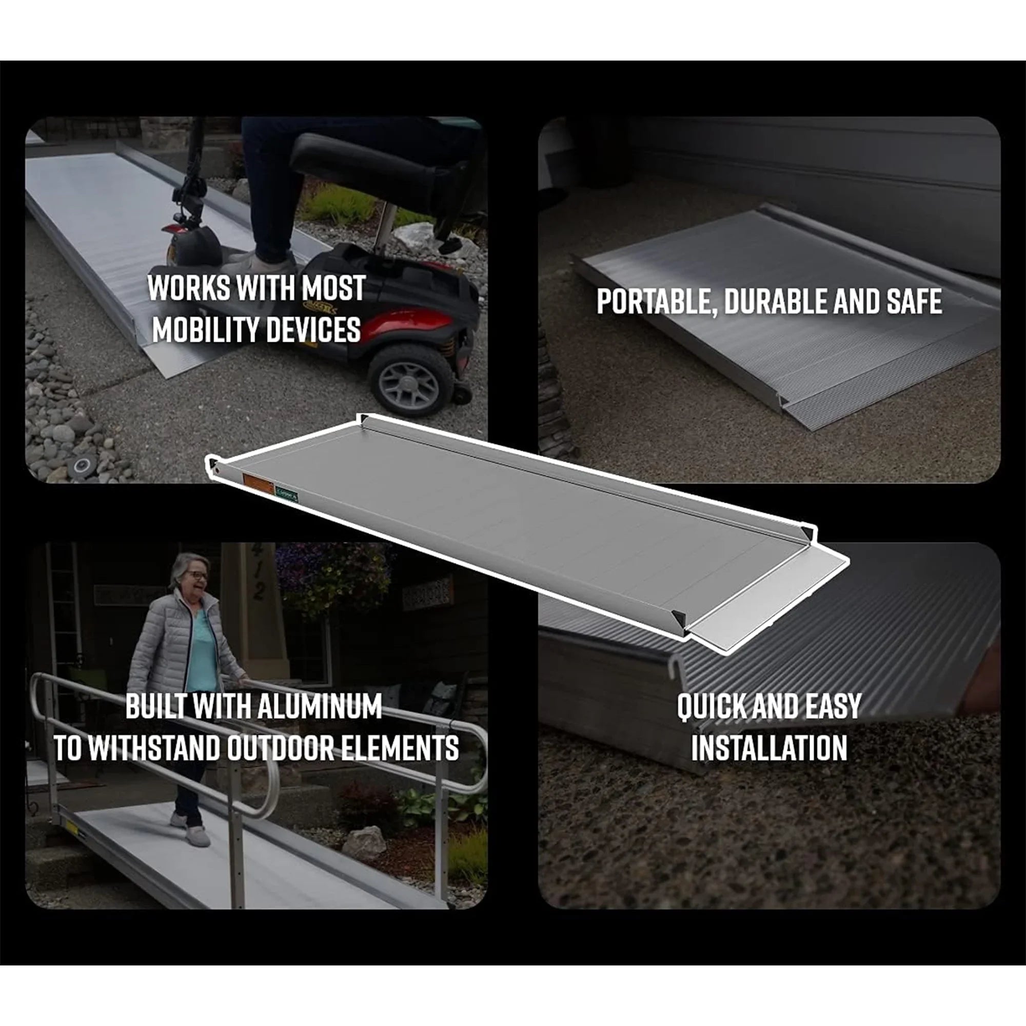 EZ-ACCESS GATEWAY 3G 5 Foot Portable Wheelchair Ramp w/2 Line Handrails