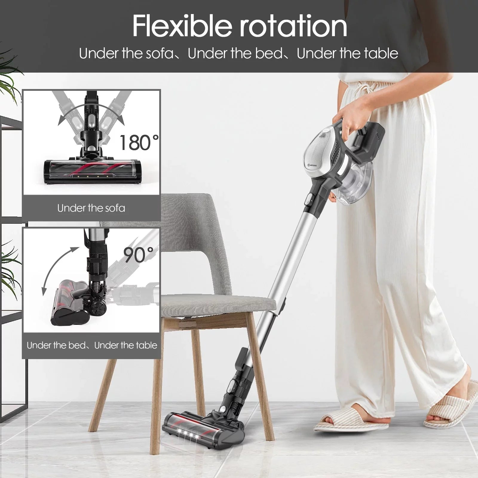 MOOSOO Cordless Vacuum 4-in-1 Lightweight Stick Vacuum Cleaner