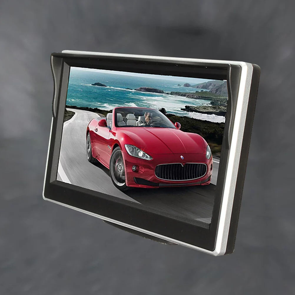 5 inch TFT LCD Color Mirror Monitor for Car Reverse Rear View Backup Camera Car DVD Kit (Black)