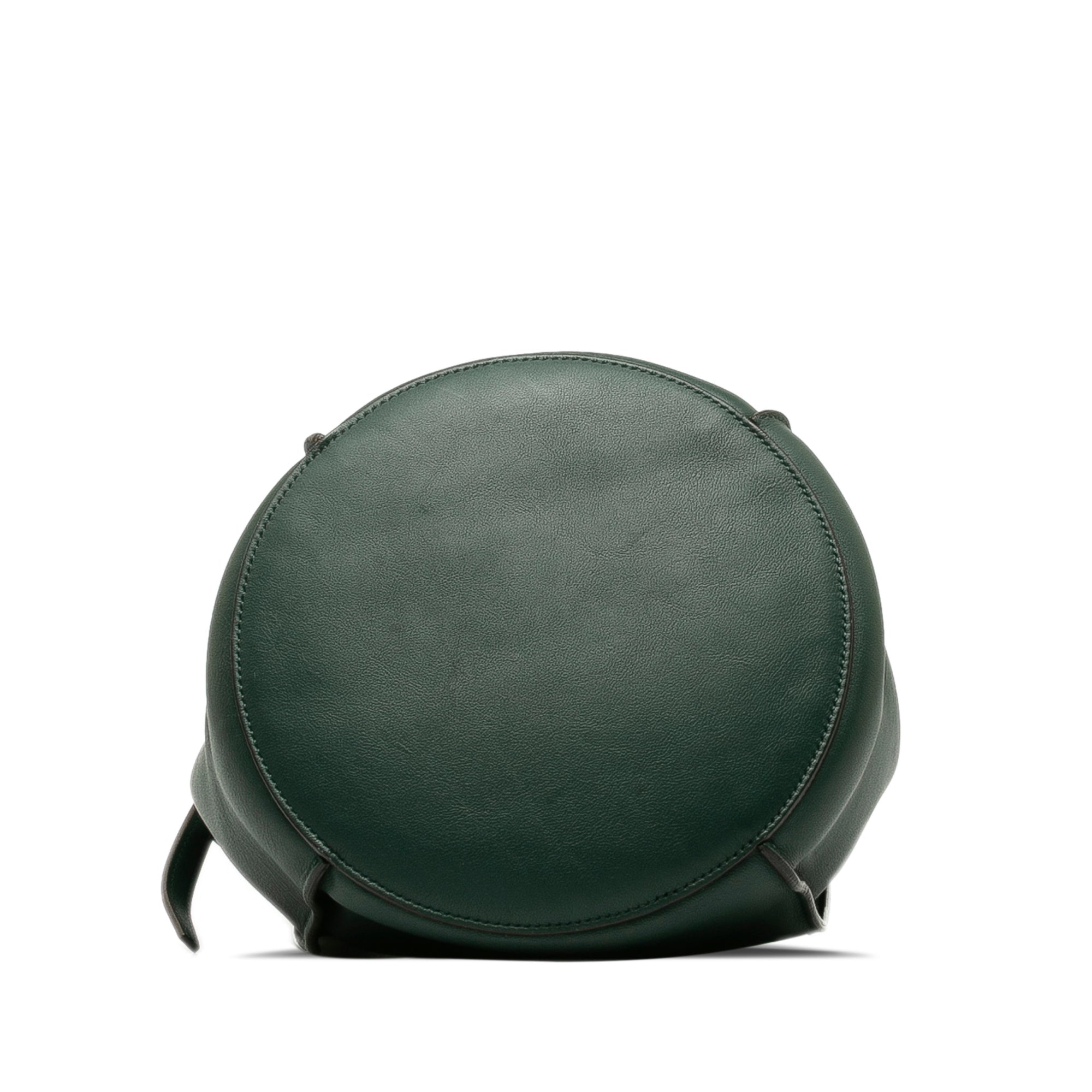 Pre-Owned Authenticated Celine Big Bag Bucket Calf Leather Green Bucket Bag DrawstringBag Unisex (Good)