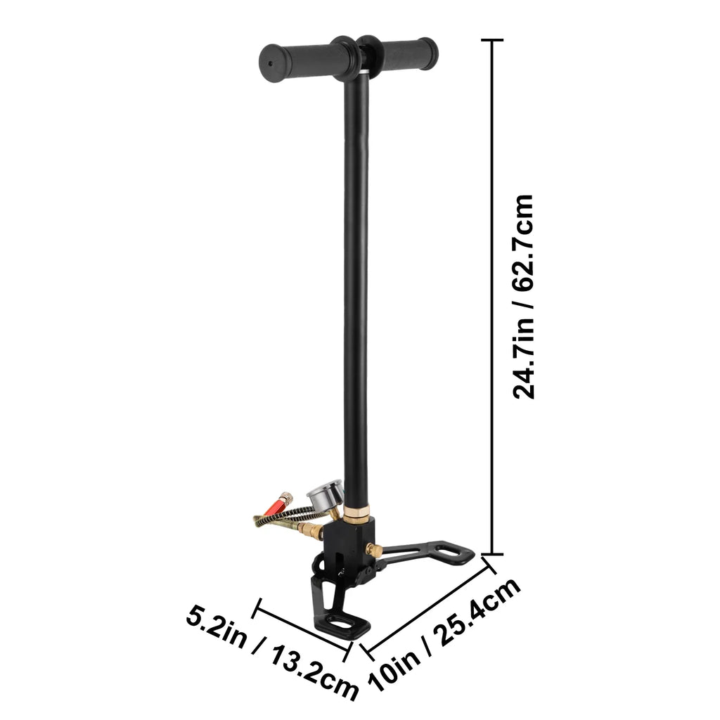 BENTISM 3 Stage PCP Air Gun Rifle Filling Stirrup Pump Hand Pump 4500PSI Charging Black New