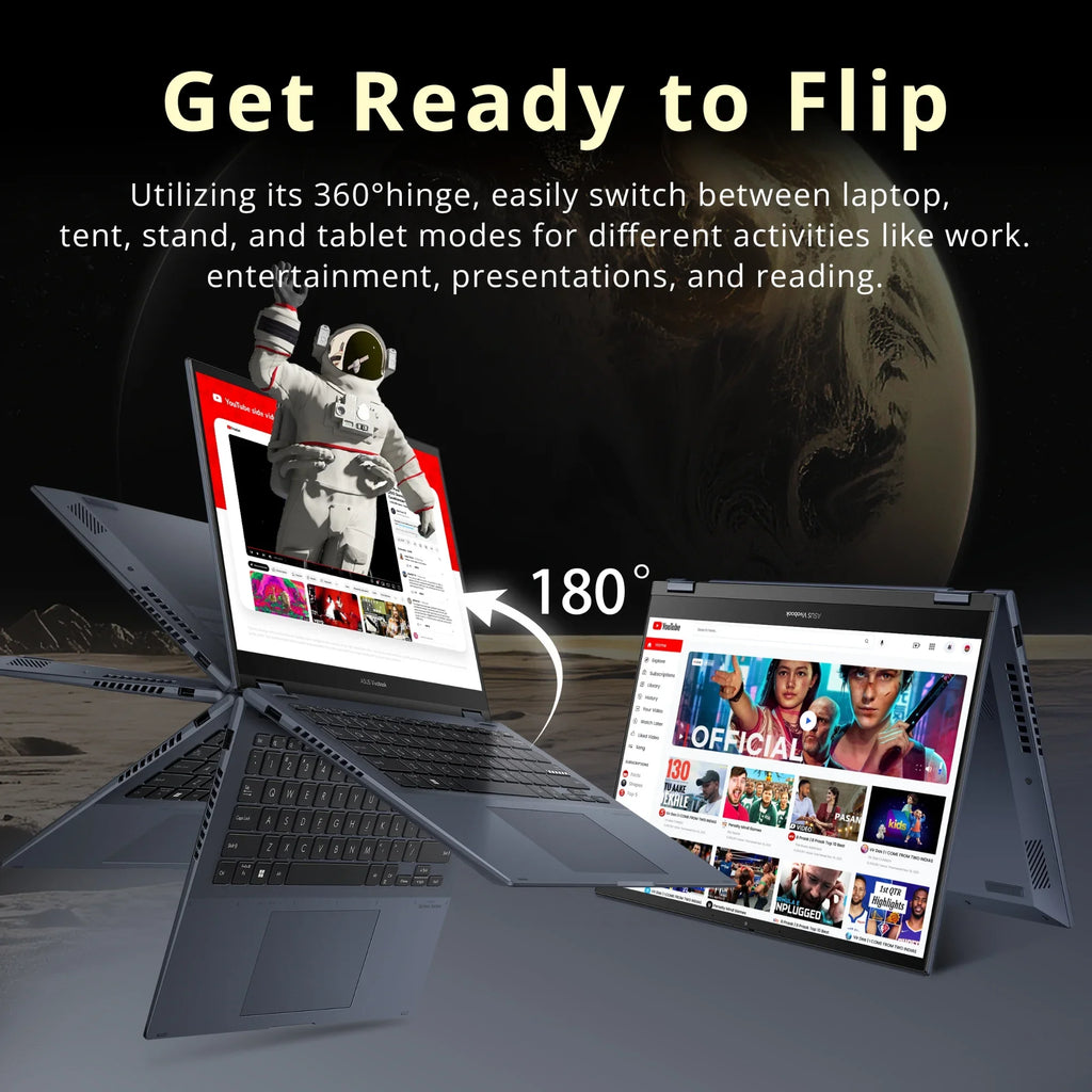 ASUS Vivobook S 14 Flip 14" FHD Touch Display, Intel Core i5-12500H CPU, 8GB DDR4 RAM, 512GB SSD, NumberPad, Thunderbolt 4, Windows 11 Home, Quiet Blue, Hotface 32GB USB Card