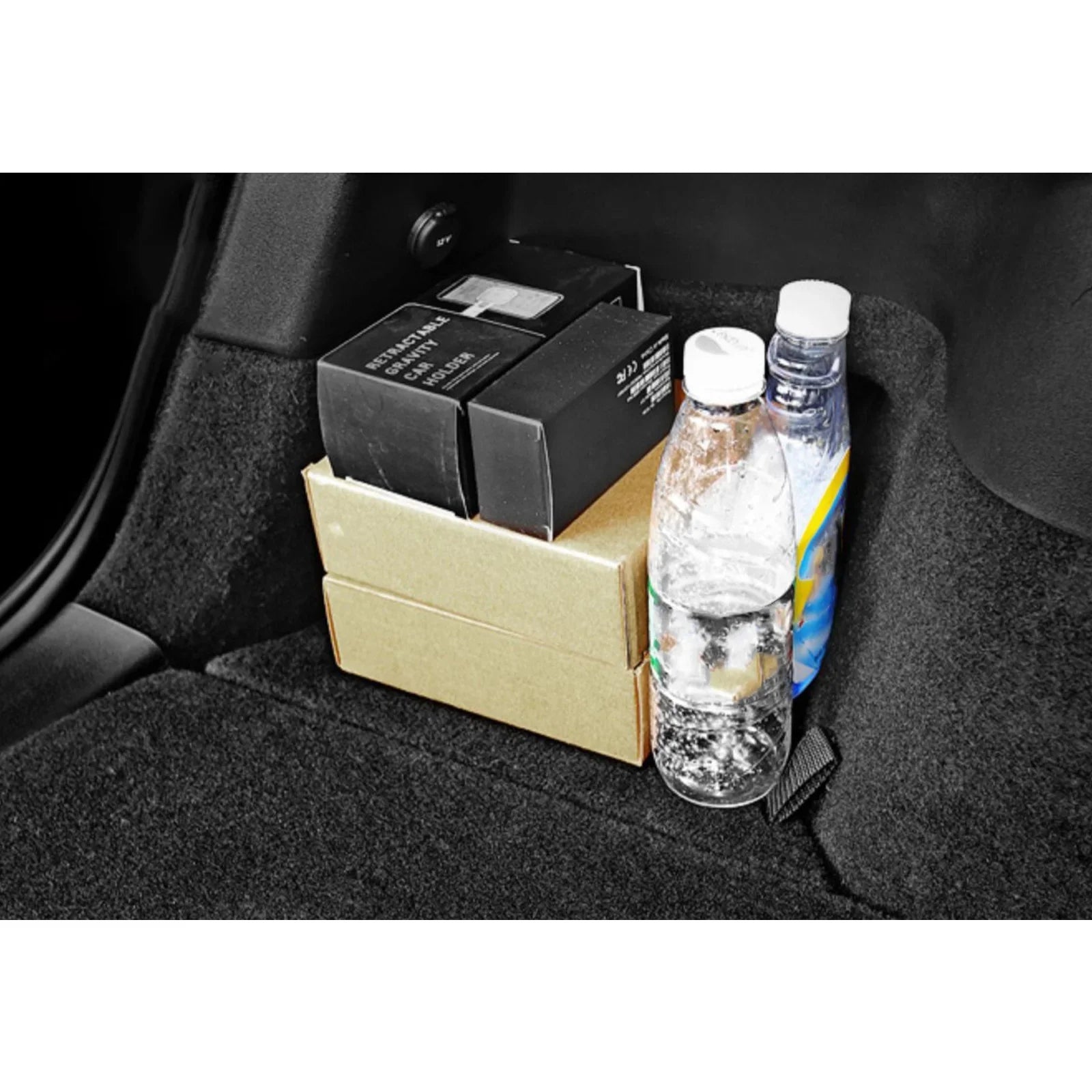Xotic Tech Black Rear Trunk Side Storage Grocery Box w/Lid Reinforced Handle Partition Board Shield Organizer Packet Holder Bin Suitable with Tesla Model Y 5 Seater 2022-up