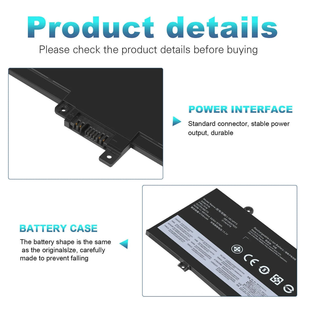 OEM 57Wh L17M3P72 Battery For Lenovo ThinkPad T480S 01AV478 SB10K97620 01AV479