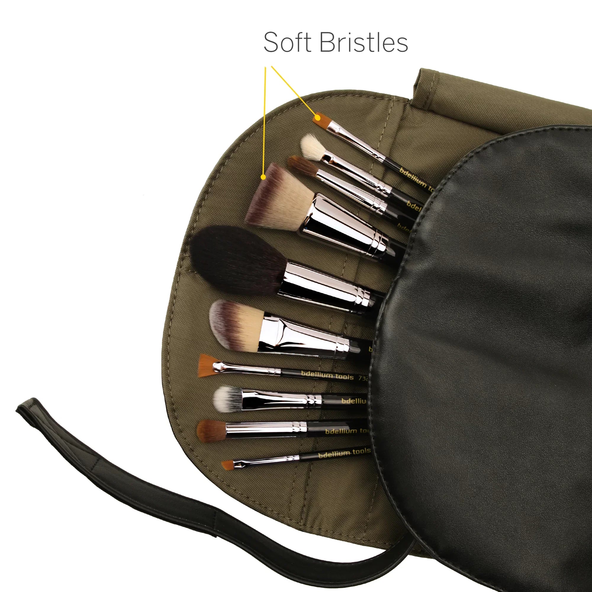 Bdellium Tools Professional Makeup Maestro Series The Key Essential 10pc. Brush Set with Roll-Up Pouch