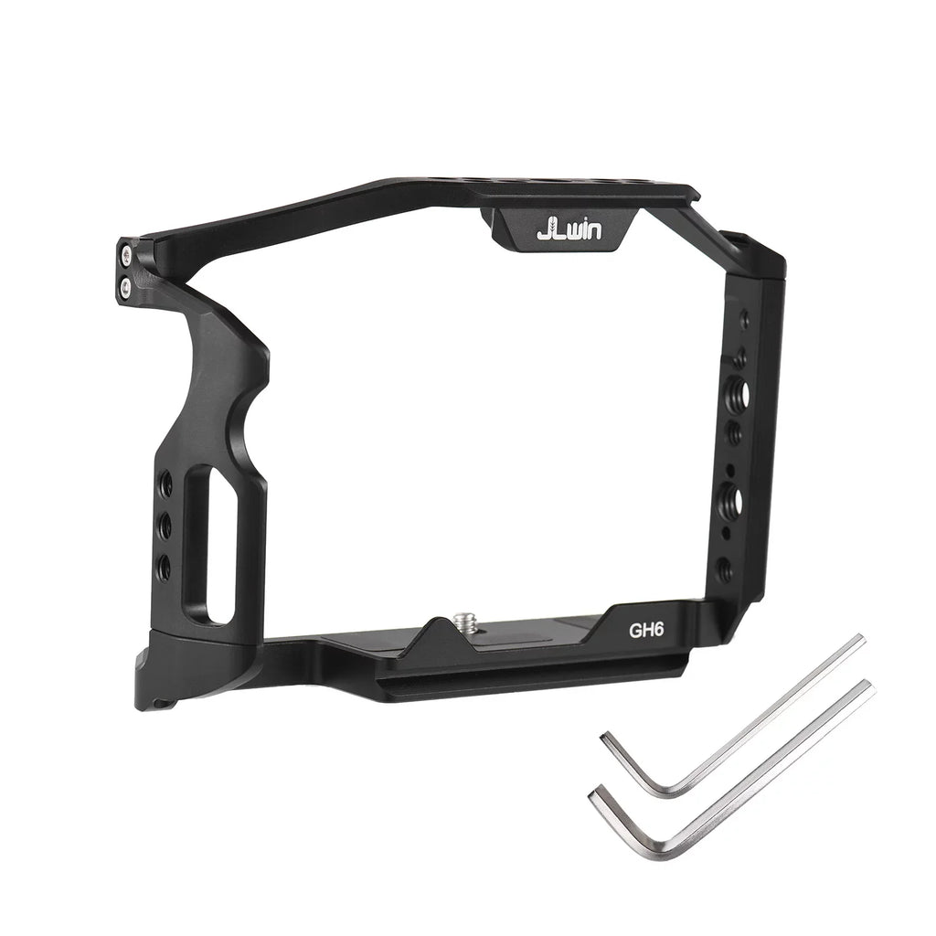 Dcenta Camera Cage Suitable with Panasonic GH6 Aluminum Alloy Construction with Cold Shoe Mount and Extensive Threaded Holes