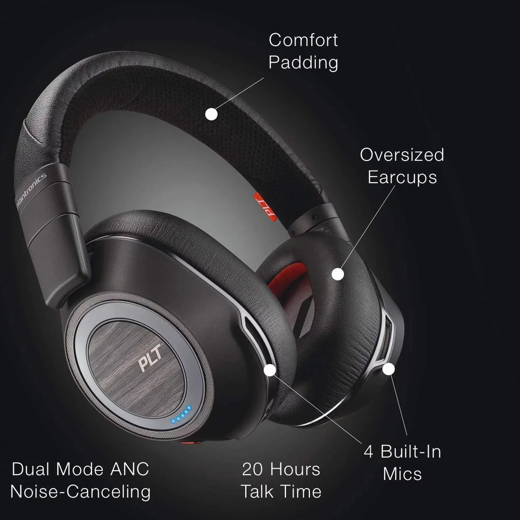 Plantronics Voyager 8200-UC Stereo Bluetooth Headset | USB Dongle | #208769-01 | Bonus AC Charger