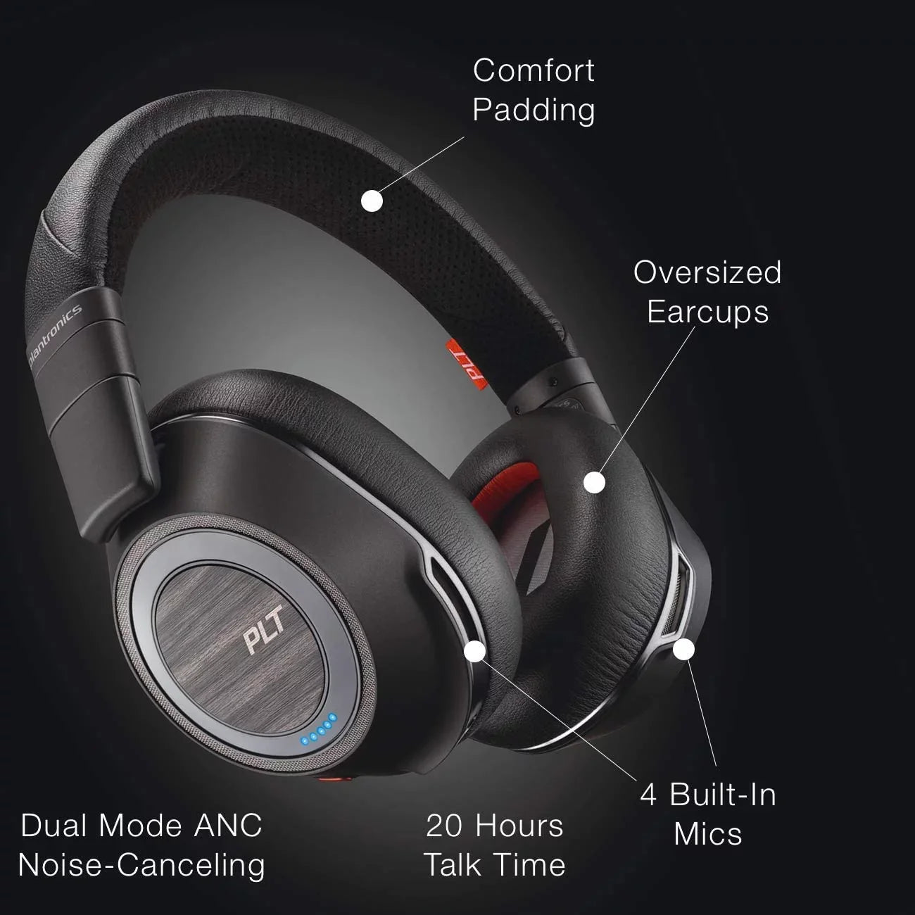 Plantronics Voyager 8200-UC Stereo Bluetooth Headset | USB Dongle | #208769-01 | Bonus AC Charger