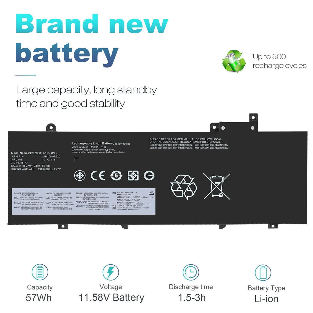 OEM 57Wh L17L3P71 Battery For Lenovo ThinkPad T480S SB10K97621