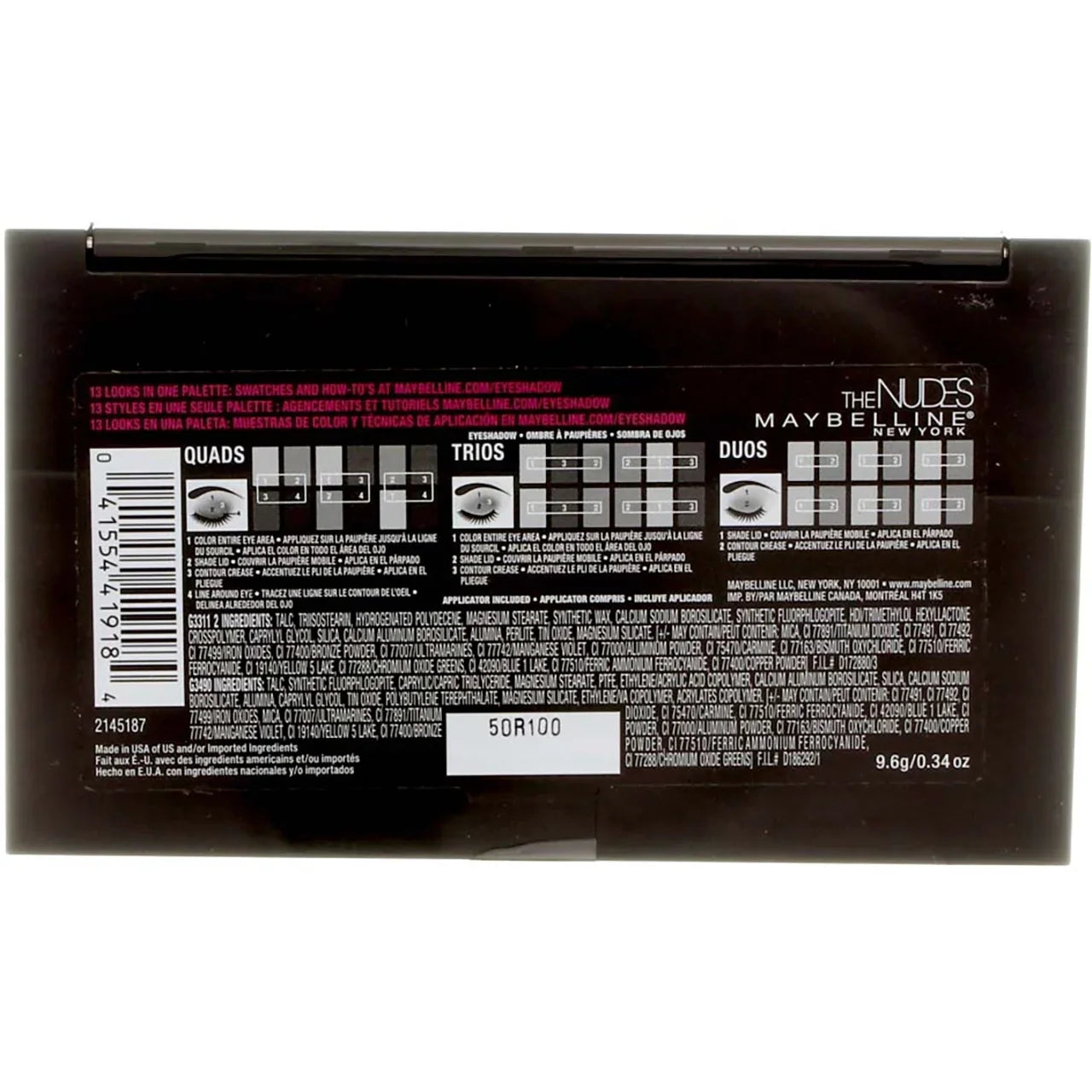 Maybelline New York The Nudes Eyeshadow Palette 0.34 oz (Pack of 2)