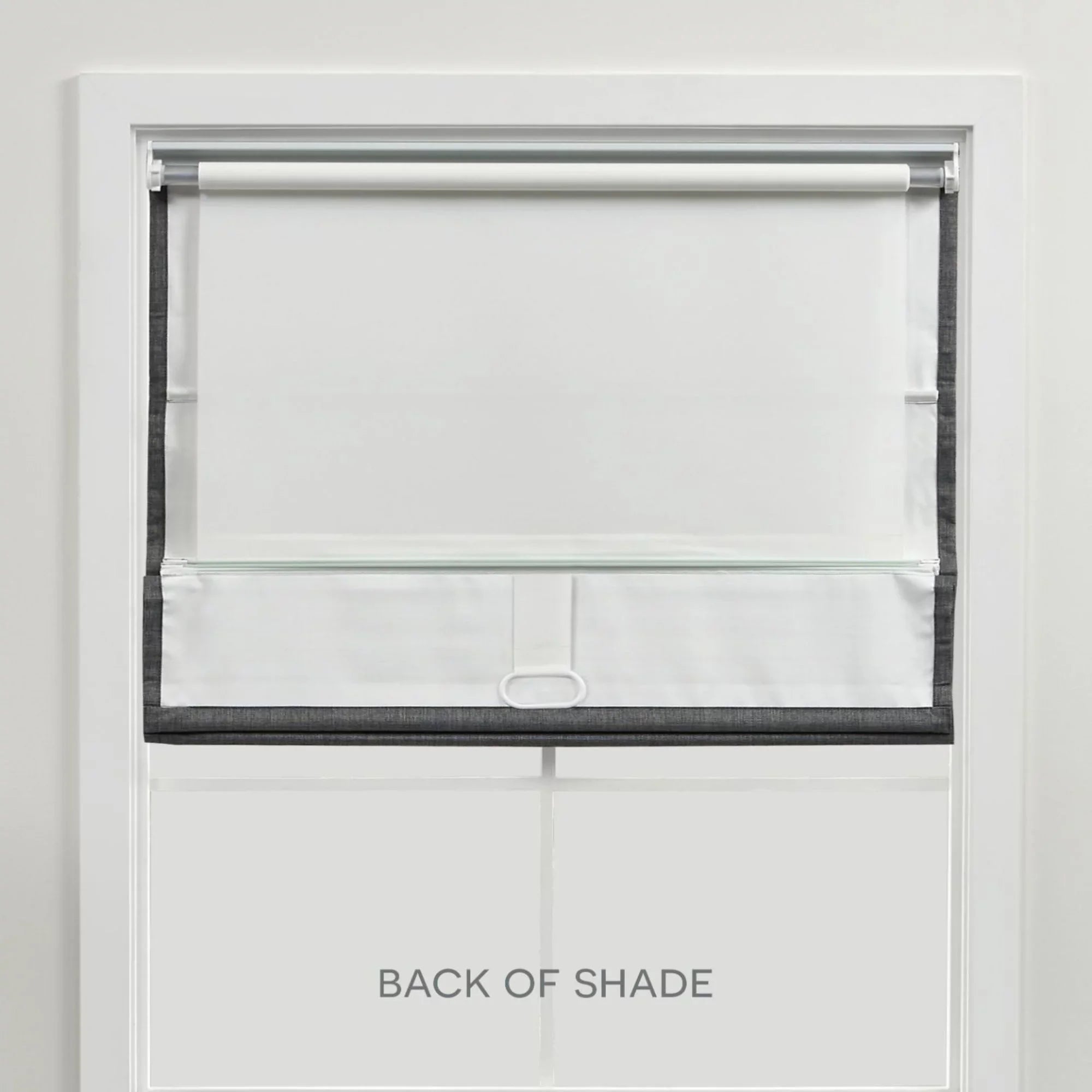 Exclusive Home Esme Total Blackout Roman Shade, 23"x64", Dark Grey