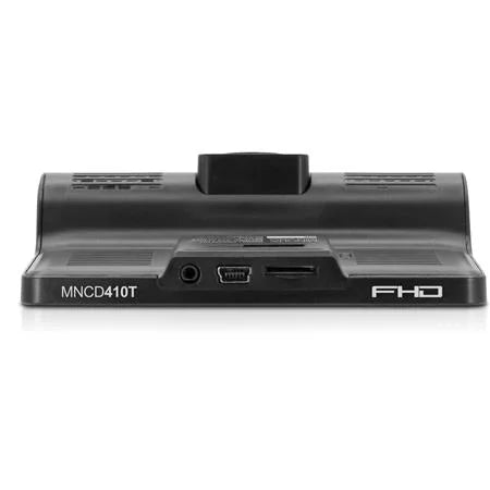 MNCD410T Full HD Front and Rear View 4" LCD Screen Dash Camera with 3-Channel Recording, Black
