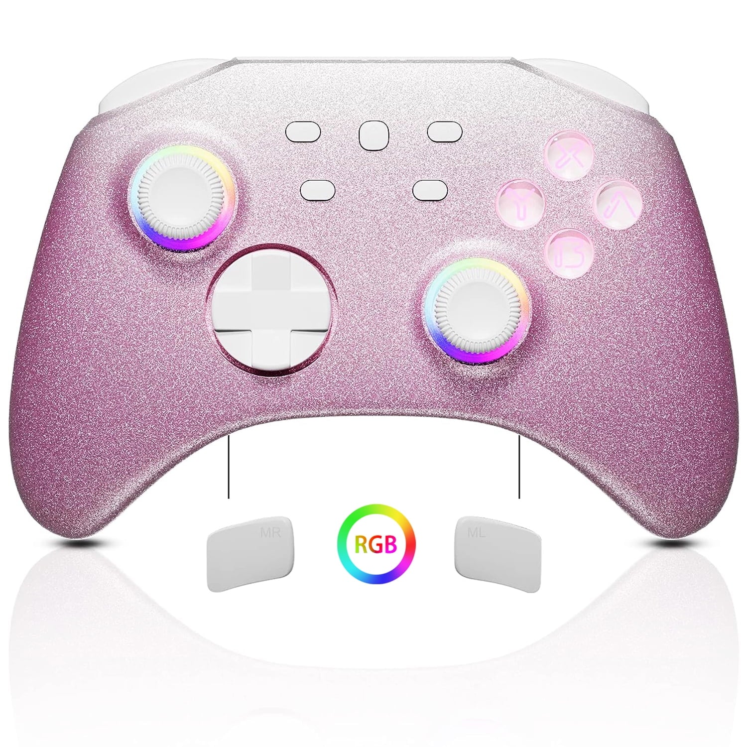 Pokémon Violet Game Disc and Upgraded Switch Pro Controller for Nintendo Switch/OLED/Lite, Wireless Switch Remote for PC/IOS/Android/Steam Pink