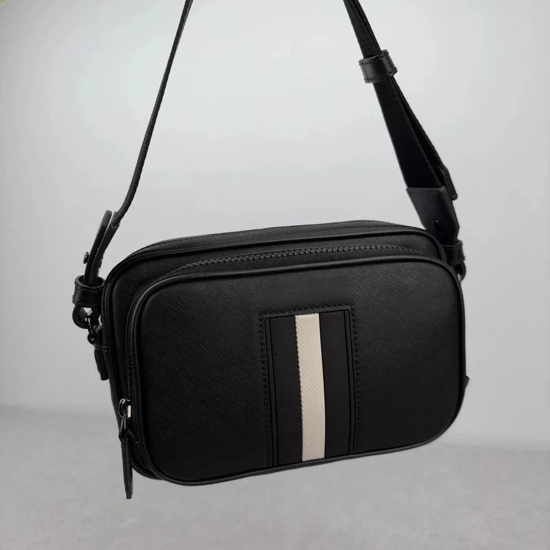 Luxury B Style Shoulder Bag Men's Casual Business Commuter Shoulder Bag Crossbody Bag Genuine Leather High Grade Chest Bag