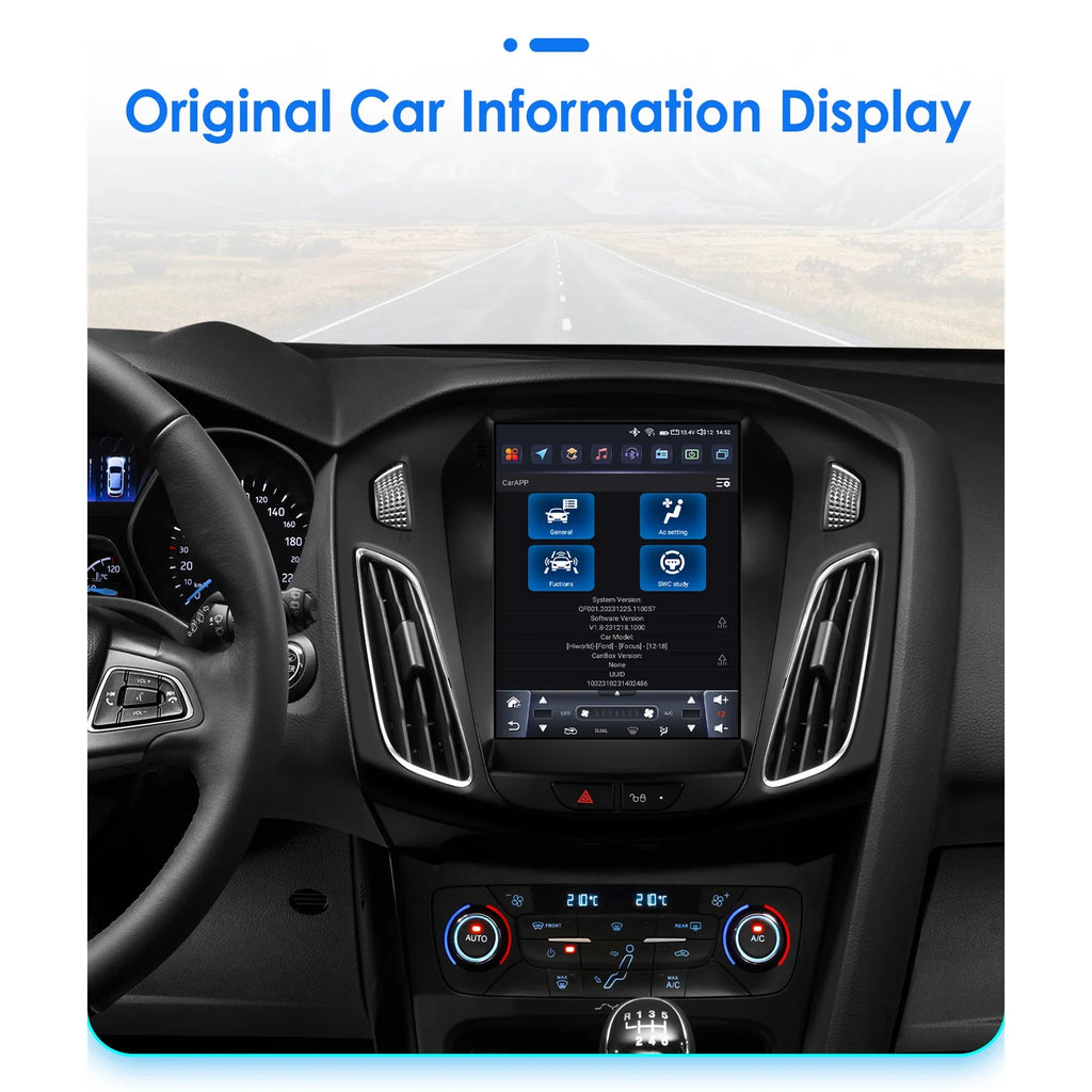 Apple Carplay Android 13.0 Wifi Bluetooth 4+32GB RDS 9.7" Car Stereo Radio Head Unit GPS Navigation Player For Ford Focus 2011 2012 2013 2014 2015 2016 2017 2018 2019
