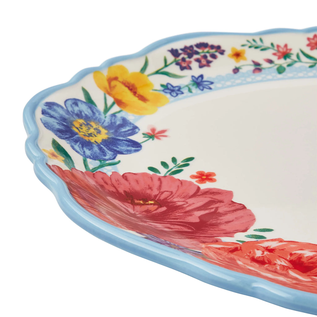 The Pioneer Woman Brilliant Blooms Stoneware Serve Platter