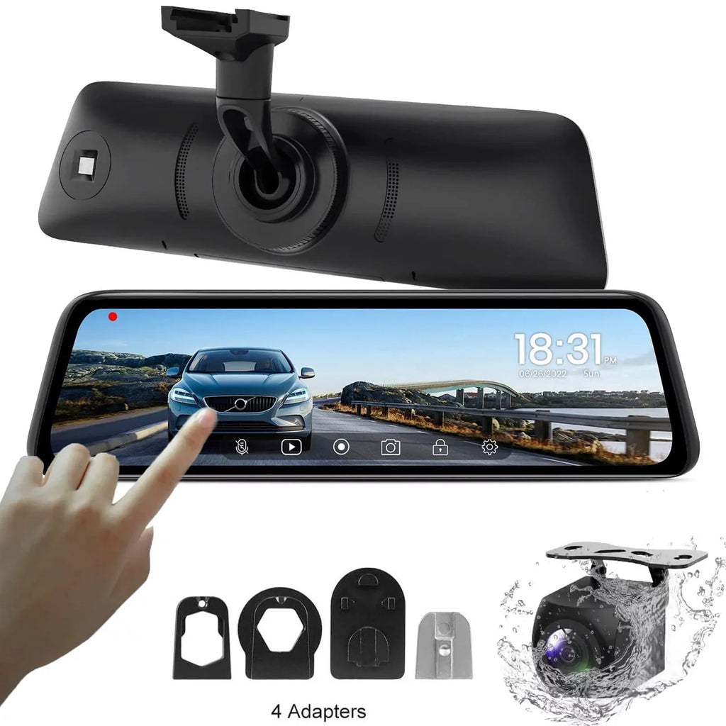 Auto-Vox Rear View Mirror Monitor 9.35'' Touch Screen 1080P Backup Camera Driving Recorder for Truck